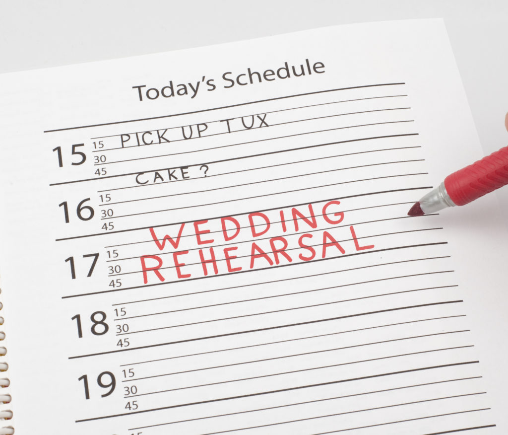 Calendar reminder wedding rehearsal