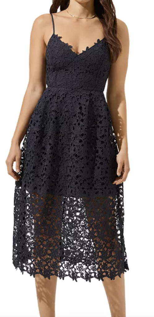 Lace Illusion Midi Dress for embroidered dresses for wedding guest