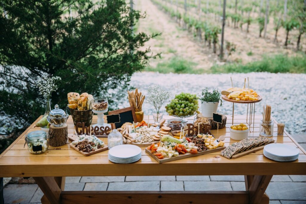 wedding appetizer table