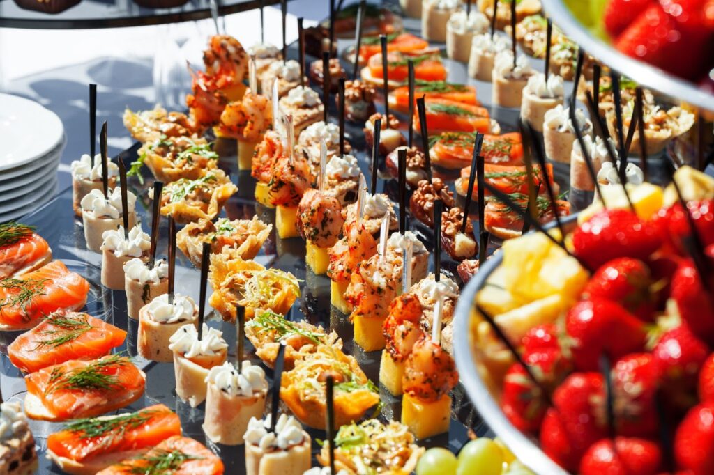 wedding appetizer table