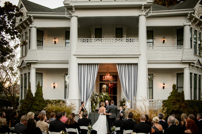 The White House Napa, a historic mansion with classical architecture, offers a picturesque setting for weddings in Napa Valley.